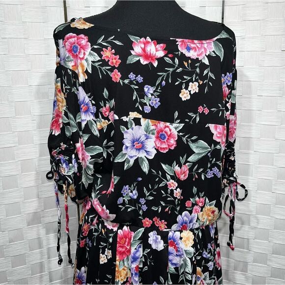 Torrid Women’s Floral Print Challis Short Sleeve Midi Dress Women’s Plus Size 1X - Picture 5 of 14